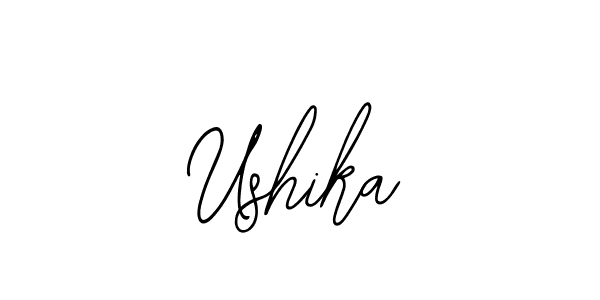 The best way (Bearetta-2O07w) to make a short signature is to pick only two or three words in your name. The name Ushika include a total of six letters. For converting this name. Ushika signature style 12 images and pictures png