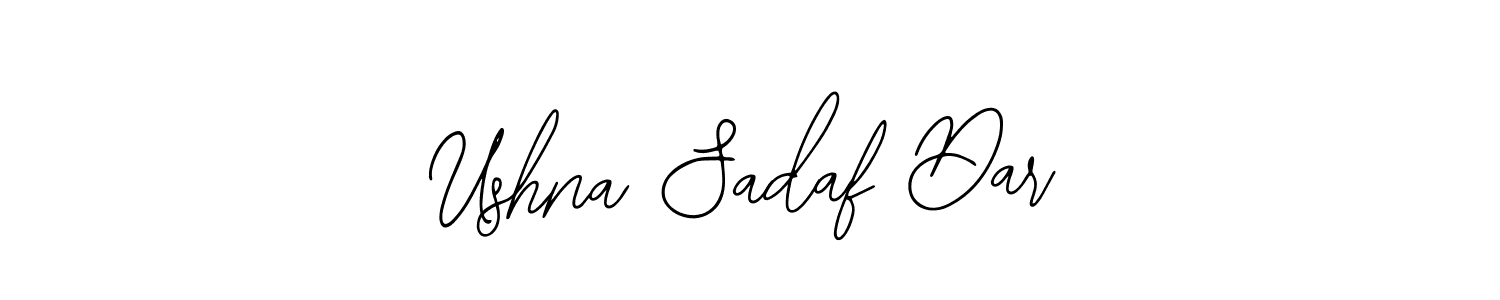 You should practise on your own different ways (Bearetta-2O07w) to write your name (Ushna Sadaf Dar) in signature. don't let someone else do it for you. Ushna Sadaf Dar signature style 12 images and pictures png