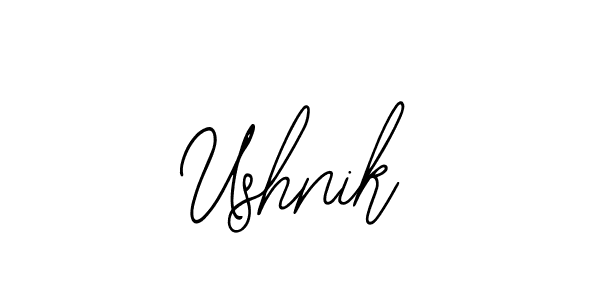 You should practise on your own different ways (Bearetta-2O07w) to write your name (Ushnik) in signature. don't let someone else do it for you. Ushnik signature style 12 images and pictures png