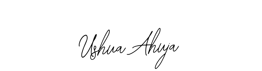 The best way (Bearetta-2O07w) to make a short signature is to pick only two or three words in your name. The name Ushua Ahuja include a total of six letters. For converting this name. Ushua Ahuja signature style 12 images and pictures png