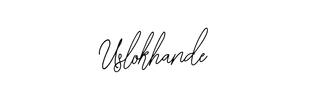 How to Draw Uslokhande signature style? Bearetta-2O07w is a latest design signature styles for name Uslokhande. Uslokhande signature style 12 images and pictures png