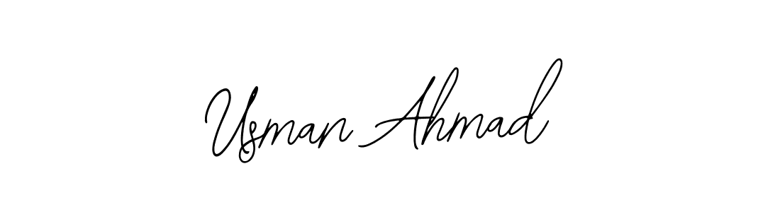 Use a signature maker to create a handwritten signature online. With this signature software, you can design (Bearetta-2O07w) your own signature for name Usman Ahmad. Usman Ahmad signature style 12 images and pictures png