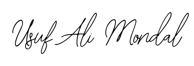 A classic penmanship look for Usuf Ali Mondal. The Bearetta-2O07w font brings timeless elegance and confidence to every signed document. Usuf Ali Mondal signature style 12 images and pictures png