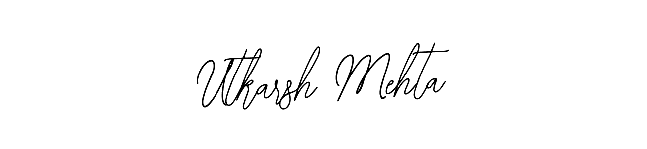 How to make Utkarsh Mehta name signature. Use Bearetta-2O07w style for creating short signs online. This is the latest handwritten sign. Utkarsh Mehta signature style 12 images and pictures png
