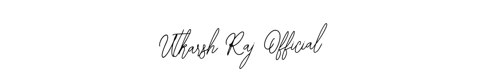 Bearetta-2O07w is a professional signature style that is perfect for those who want to add a touch of class to their signature. It is also a great choice for those who want to make their signature more unique. Get Utkarsh Raj Official name to fancy signature for free. Utkarsh Raj Official signature style 12 images and pictures png