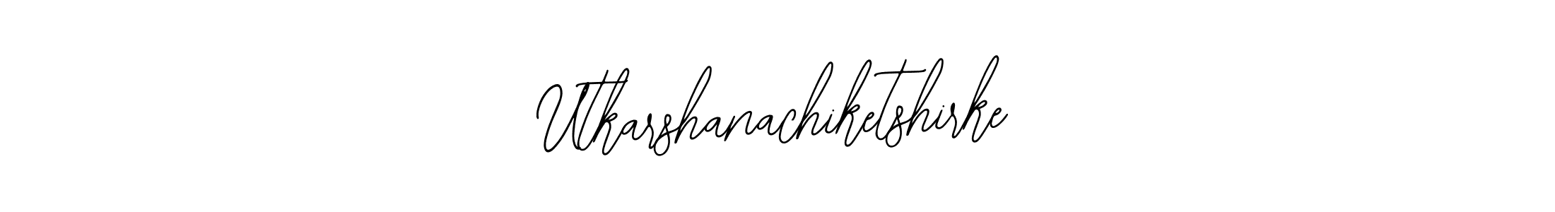The best way (Bearetta-2O07w) to make a short signature is to pick only two or three words in your name. The name Utkarshanachiketshirke include a total of six letters. For converting this name. Utkarshanachiketshirke signature style 12 images and pictures png