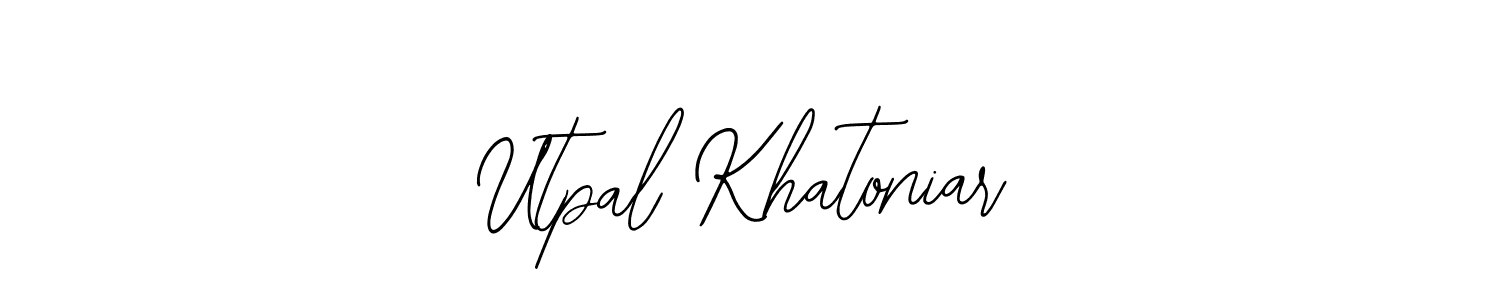 This is the best signature style for the Utpal Khatoniar name. Also you like these signature font (Bearetta-2O07w). Mix name signature. Utpal Khatoniar signature style 12 images and pictures png