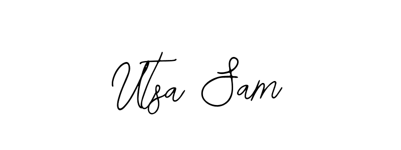 Use a signature maker to create a handwritten signature online. With this signature software, you can design (Bearetta-2O07w) your own signature for name Utsa Sam. Utsa Sam signature style 12 images and pictures png