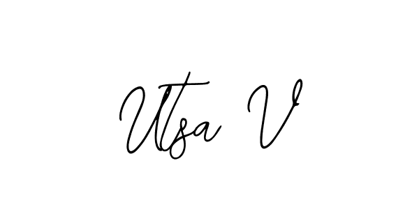 This is the best signature style for the Utsa V name. Also you like these signature font (Bearetta-2O07w). Mix name signature. Utsa V signature style 12 images and pictures png