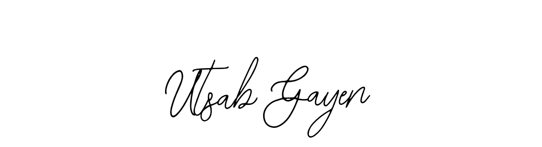 if you are searching for the best signature style for your name Utsab Gayen. so please give up your signature search. here we have designed multiple signature styles  using Bearetta-2O07w. Utsab Gayen signature style 12 images and pictures png