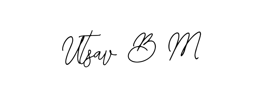 You should practise on your own different ways (Bearetta-2O07w) to write your name (Utsav B M) in signature. don't let someone else do it for you. Utsav B M signature style 12 images and pictures png