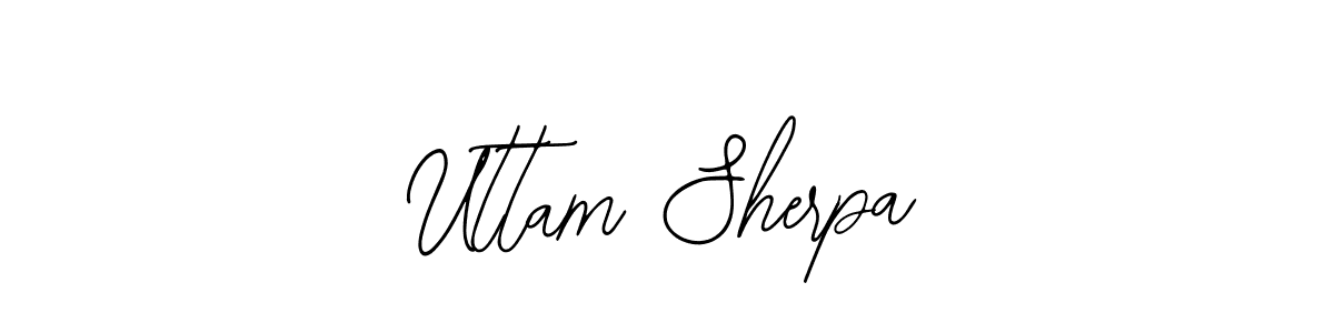 How to make Uttam Sherpa name signature. Use Bearetta-2O07w style for creating short signs online. This is the latest handwritten sign. Uttam Sherpa signature style 12 images and pictures png