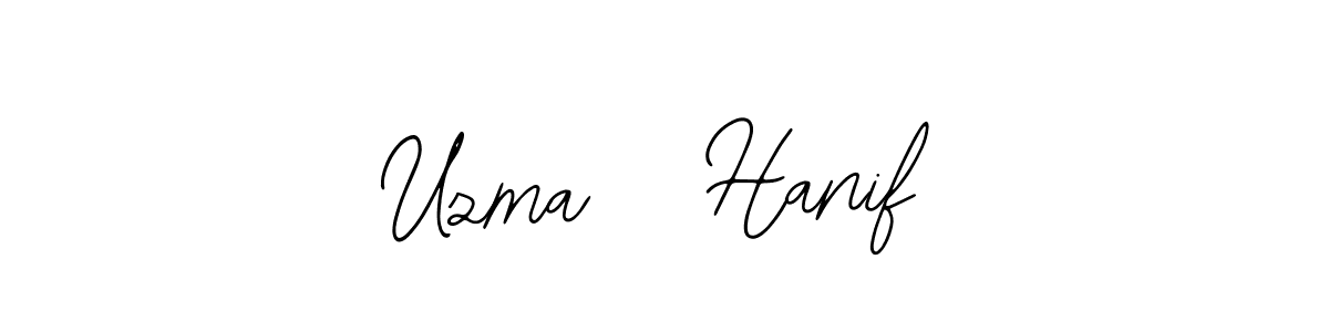 The best way (Bearetta-2O07w) to make a short signature is to pick only two or three words in your name. The name Uzma   Hanif include a total of six letters. For converting this name. Uzma   Hanif signature style 12 images and pictures png
