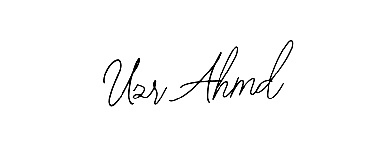 The best way (Bearetta-2O07w) to make a short signature is to pick only two or three words in your name. The name Uzr Ahmd include a total of six letters. For converting this name. Uzr Ahmd signature style 12 images and pictures png