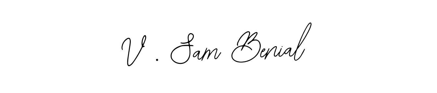 Design your own signature with our free online signature maker. With this signature software, you can create a handwritten (Bearetta-2O07w) signature for name V . Sam Benial. V . Sam Benial signature style 12 images and pictures png