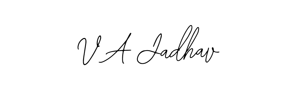 You should practise on your own different ways (Bearetta-2O07w) to write your name (V A Jadhav) in signature. don't let someone else do it for you. V A Jadhav signature style 12 images and pictures png