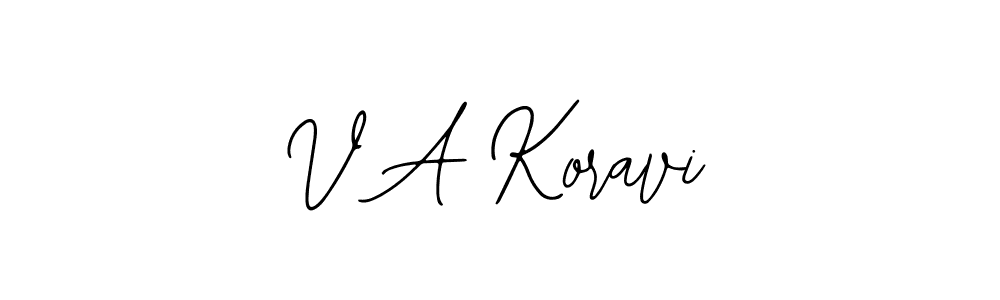 if you are searching for the best signature style for your name V A Koravi. so please give up your signature search. here we have designed multiple signature styles  using Bearetta-2O07w. V A Koravi signature style 12 images and pictures png