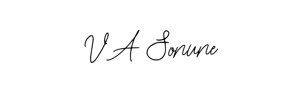 Use a signature maker to create a handwritten signature online. With this signature software, you can design (Bearetta-2O07w) your own signature for name V A Sonune. V A Sonune signature style 12 images and pictures png