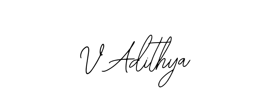 Design your own signature with our free online signature maker. With this signature software, you can create a handwritten (Bearetta-2O07w) signature for name V Adithya. V Adithya signature style 12 images and pictures png