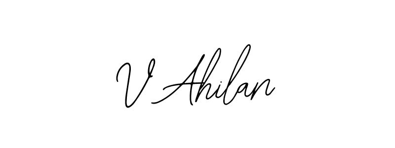 Create a beautiful signature design for name V Ahilan. With this signature (Bearetta-2O07w) fonts, you can make a handwritten signature for free. V Ahilan signature style 12 images and pictures png