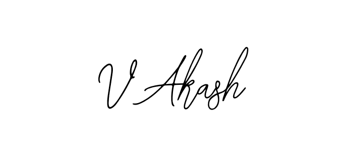 The best way (Bearetta-2O07w) to make a short signature is to pick only two or three words in your name. The name V Akash include a total of six letters. For converting this name. V Akash signature style 12 images and pictures png