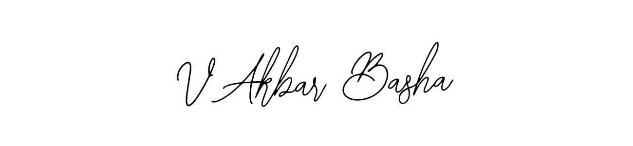 Make a beautiful signature design for name V Akbar Basha. With this signature (Bearetta-2O07w) style, you can create a handwritten signature for free. V Akbar Basha signature style 12 images and pictures png