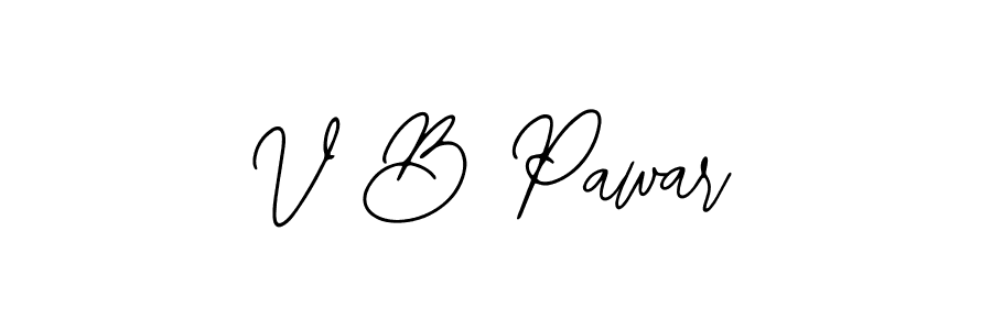 How to make V B Pawar name signature. Use Bearetta-2O07w style for creating short signs online. This is the latest handwritten sign. V B Pawar signature style 12 images and pictures png