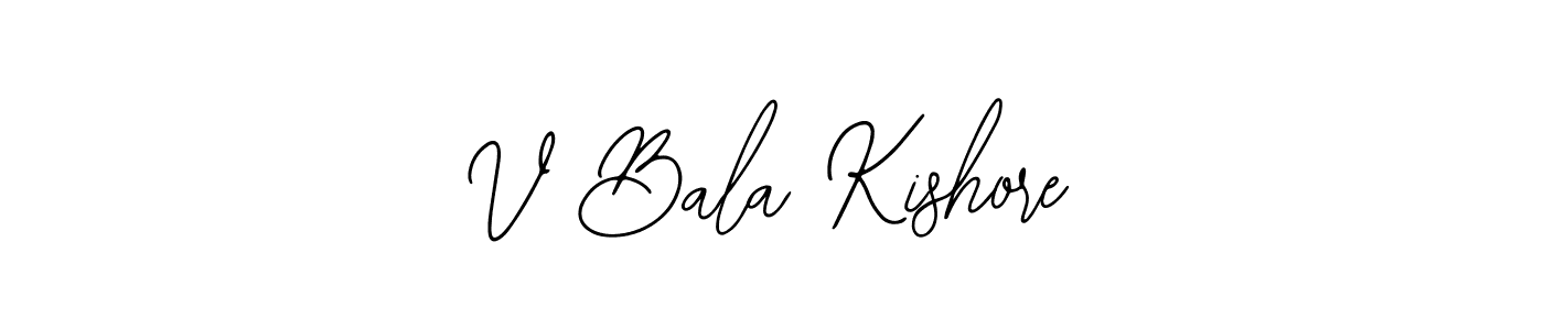 Use a signature maker to create a handwritten signature online. With this signature software, you can design (Bearetta-2O07w) your own signature for name V Bala Kishore. V Bala Kishore signature style 12 images and pictures png