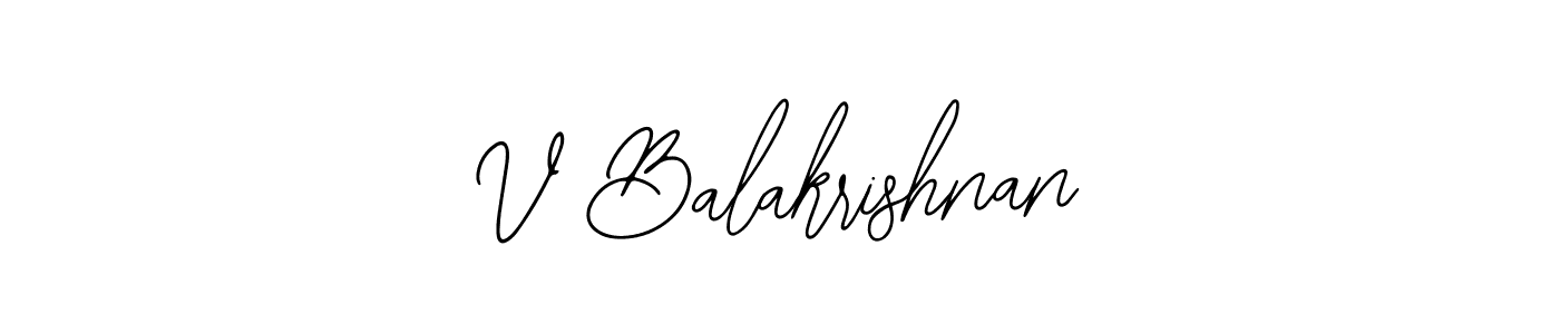 Design your own signature with our free online signature maker. With this signature software, you can create a handwritten (Bearetta-2O07w) signature for name V Balakrishnan. V Balakrishnan signature style 12 images and pictures png