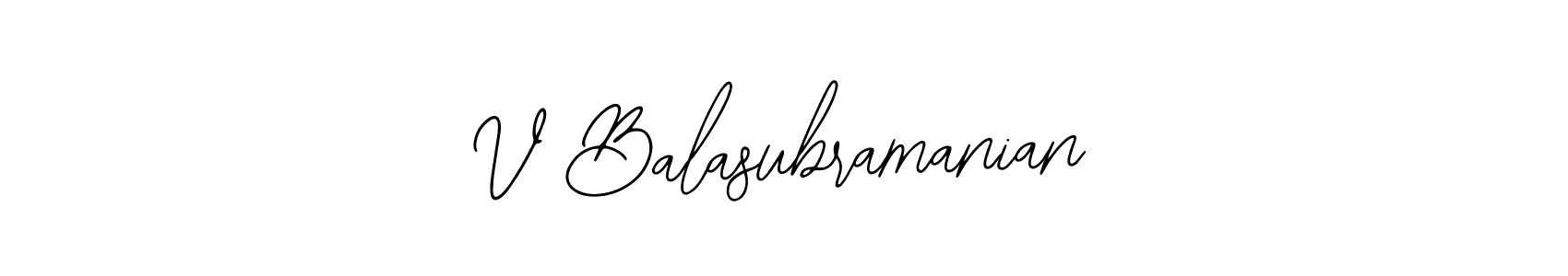 Use a signature maker to create a handwritten signature online. With this signature software, you can design (Bearetta-2O07w) your own signature for name V Balasubramanian. V Balasubramanian signature style 12 images and pictures png