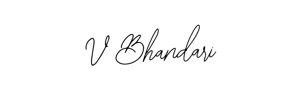 Create a beautiful signature design for name V Bhandari. With this signature (Bearetta-2O07w) fonts, you can make a handwritten signature for free. V Bhandari signature style 12 images and pictures png