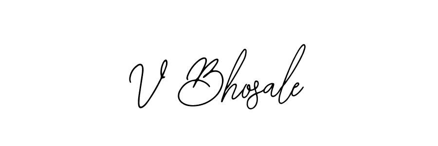 Create a beautiful signature design for name V Bhosale. With this signature (Bearetta-2O07w) fonts, you can make a handwritten signature for free. V Bhosale signature style 12 images and pictures png