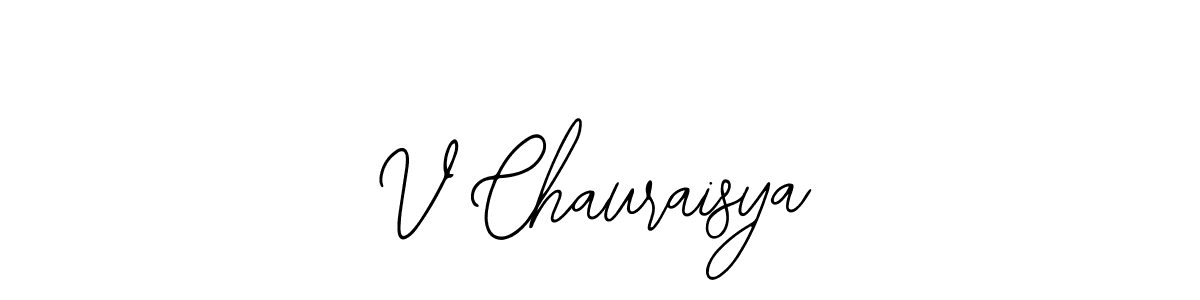 if you are searching for the best signature style for your name V Chauraisya. so please give up your signature search. here we have designed multiple signature styles  using Bearetta-2O07w. V Chauraisya signature style 12 images and pictures png