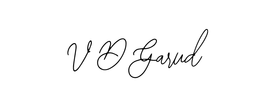 if you are searching for the best signature style for your name V D Garud. so please give up your signature search. here we have designed multiple signature styles  using Bearetta-2O07w. V D Garud signature style 12 images and pictures png