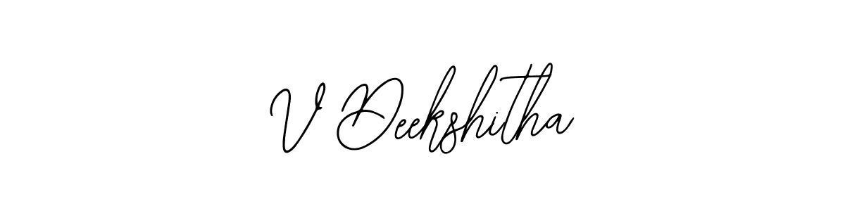 Design your own signature with our free online signature maker. With this signature software, you can create a handwritten (Bearetta-2O07w) signature for name V Deekshitha. V Deekshitha signature style 12 images and pictures png