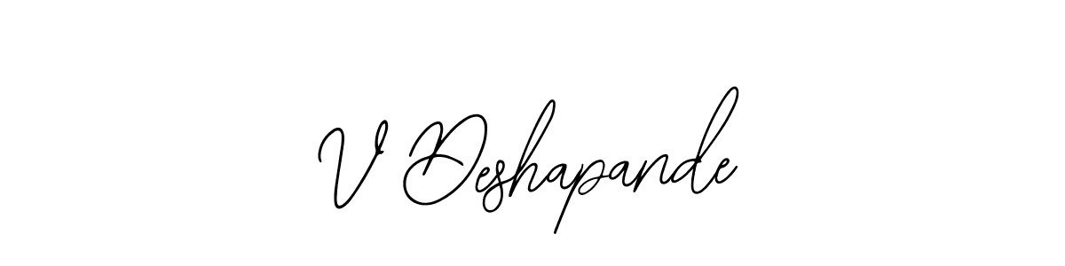 It looks lik you need a new signature style for name V Deshapande. Design unique handwritten (Bearetta-2O07w) signature with our free signature maker in just a few clicks. V Deshapande signature style 12 images and pictures png