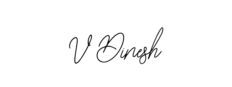 Use a signature maker to create a handwritten signature online. With this signature software, you can design (Bearetta-2O07w) your own signature for name V Dinesh. V Dinesh signature style 12 images and pictures png