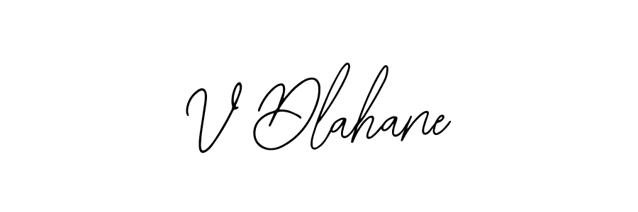 How to make V Dlahane name signature. Use Bearetta-2O07w style for creating short signs online. This is the latest handwritten sign. V Dlahane signature style 12 images and pictures png