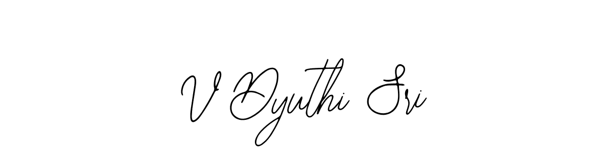You should practise on your own different ways (Bearetta-2O07w) to write your name (V Dyuthi Sri) in signature. don't let someone else do it for you. V Dyuthi Sri signature style 12 images and pictures png