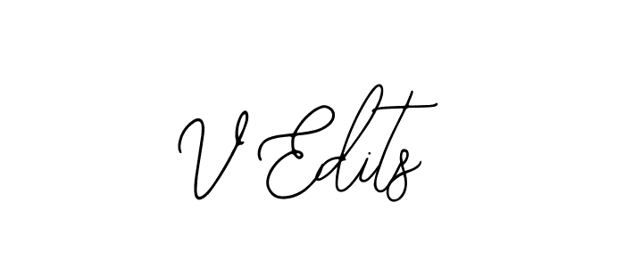 You should practise on your own different ways (Bearetta-2O07w) to write your name (V Edits) in signature. don't let someone else do it for you. V Edits signature style 12 images and pictures png