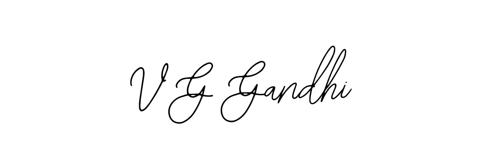 How to make V G Gandhi name signature. Use Bearetta-2O07w style for creating short signs online. This is the latest handwritten sign. V G Gandhi signature style 12 images and pictures png