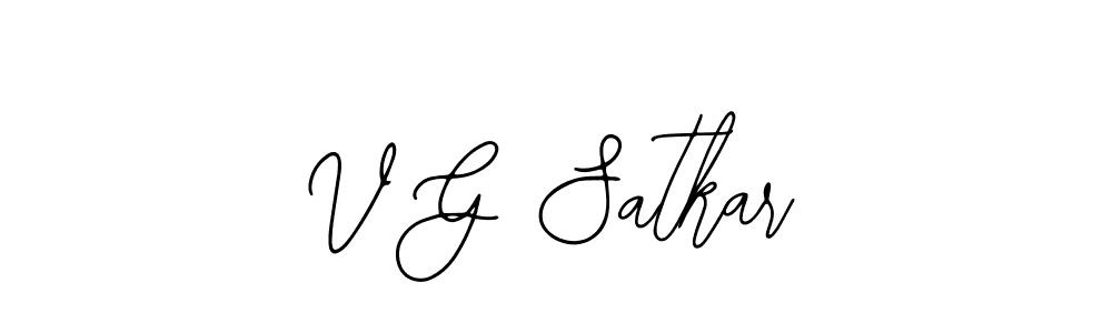 Use a signature maker to create a handwritten signature online. With this signature software, you can design (Bearetta-2O07w) your own signature for name V G Satkar. V G Satkar signature style 12 images and pictures png