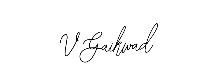 How to make V Gaikwad name signature. Use Bearetta-2O07w style for creating short signs online. This is the latest handwritten sign. V Gaikwad signature style 12 images and pictures png