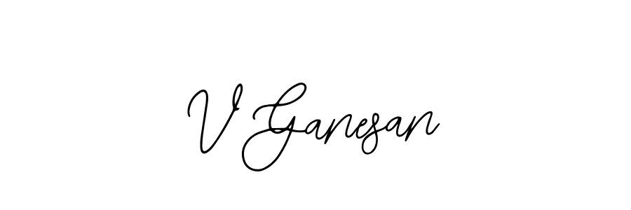The best way (Bearetta-2O07w) to make a short signature is to pick only two or three words in your name. The name V Ganesan include a total of six letters. For converting this name. V Ganesan signature style 12 images and pictures png