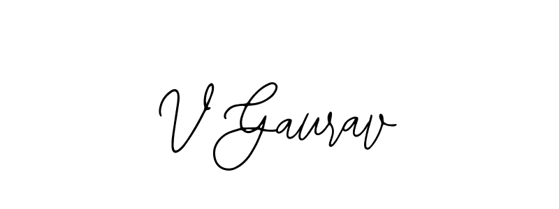 Use a signature maker to create a handwritten signature online. With this signature software, you can design (Bearetta-2O07w) your own signature for name V Gaurav. V Gaurav signature style 12 images and pictures png