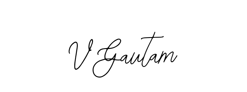 Design your own signature with our free online signature maker. With this signature software, you can create a handwritten (Bearetta-2O07w) signature for name V Gautam. V Gautam signature style 12 images and pictures png