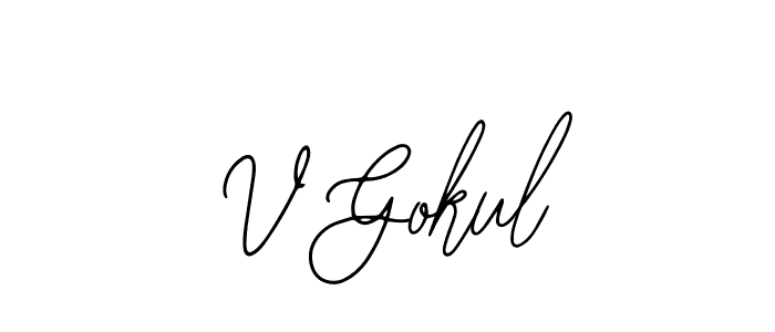 You should practise on your own different ways (Bearetta-2O07w) to write your name (V Gokul) in signature. don't let someone else do it for you. V Gokul signature style 12 images and pictures png