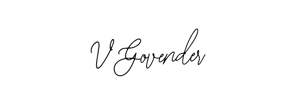 The best way (Bearetta-2O07w) to make a short signature is to pick only two or three words in your name. The name V Govender include a total of six letters. For converting this name. V Govender signature style 12 images and pictures png
