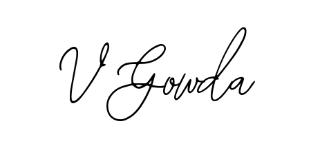 A sleek calligraphic signature for name V Gowda utilizing Bearetta-2O07w styling. Great for adding personal signatures to photos and art. V Gowda signature style 12 images and pictures png