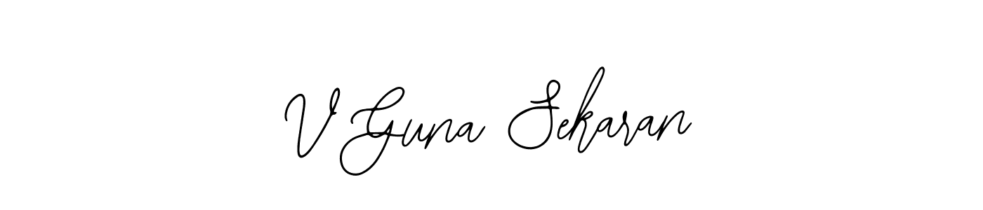 Make a beautiful signature design for name V Guna Sekaran. With this signature (Bearetta-2O07w) style, you can create a handwritten signature for free. V Guna Sekaran signature style 12 images and pictures png